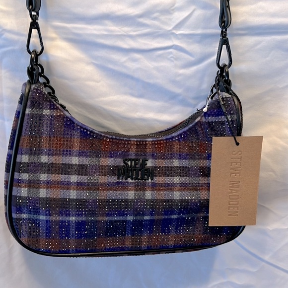 Steve Madden Handbags - Steve Madden Bag, NWT, BPAULI Plaid Stone, 9”X2”X5-6”, Adj. Crossbody Strap